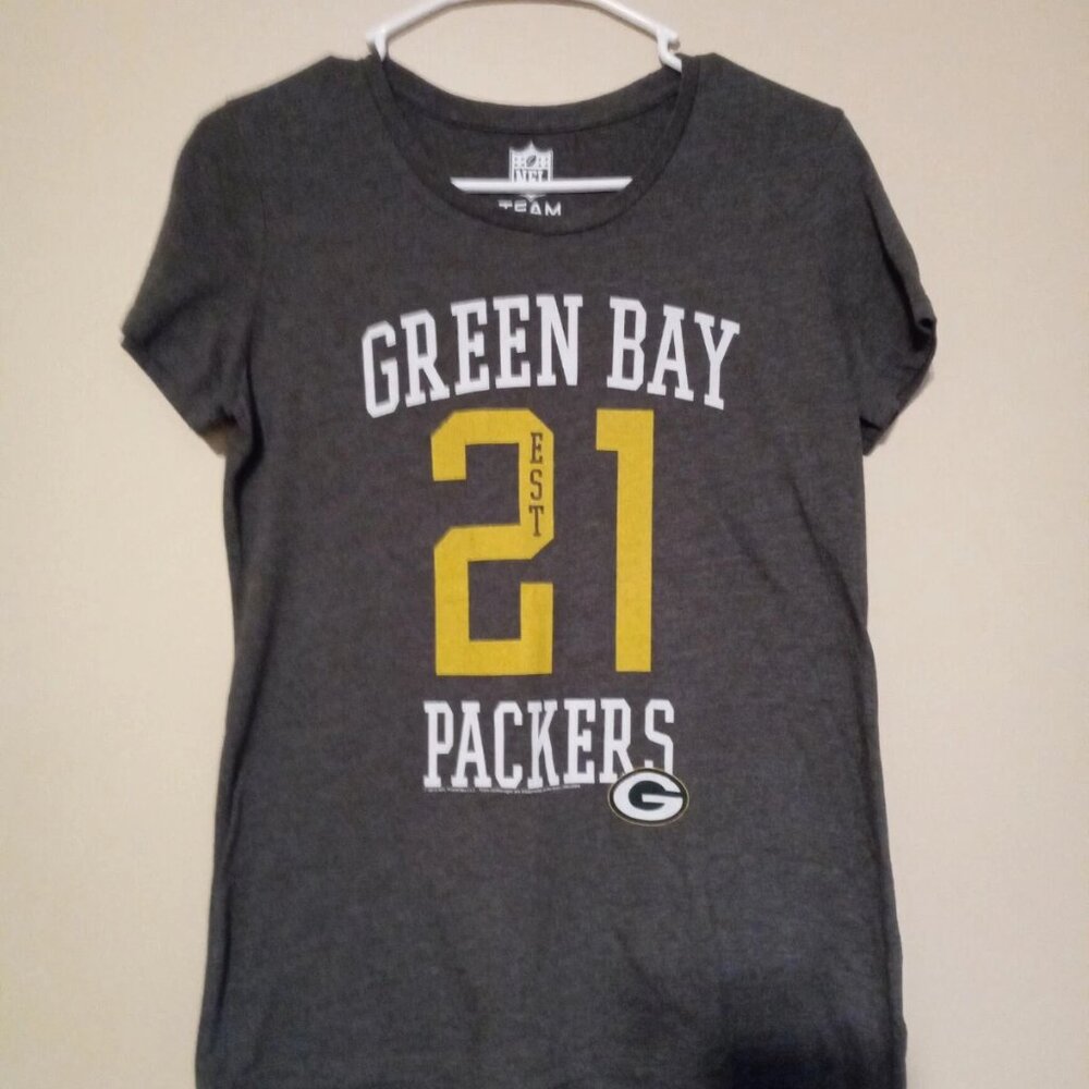 Woman's NFL Greenbay Packers T-shirt Gray Sz S/P